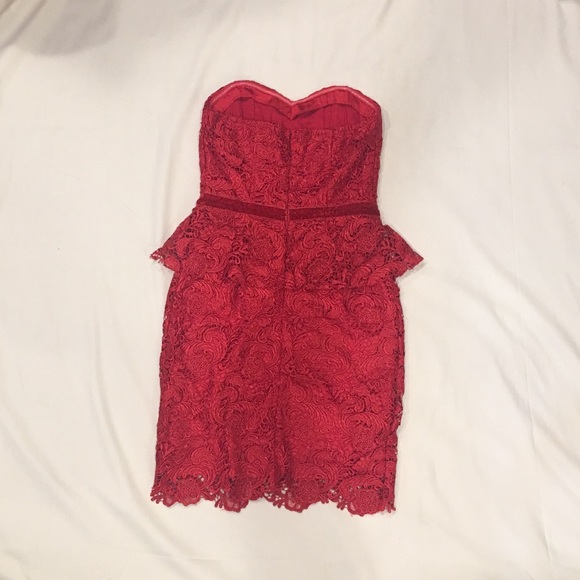 Blaque Label Rylie Strapless Dress Peplum Lace NWT - Picture 3 of 8